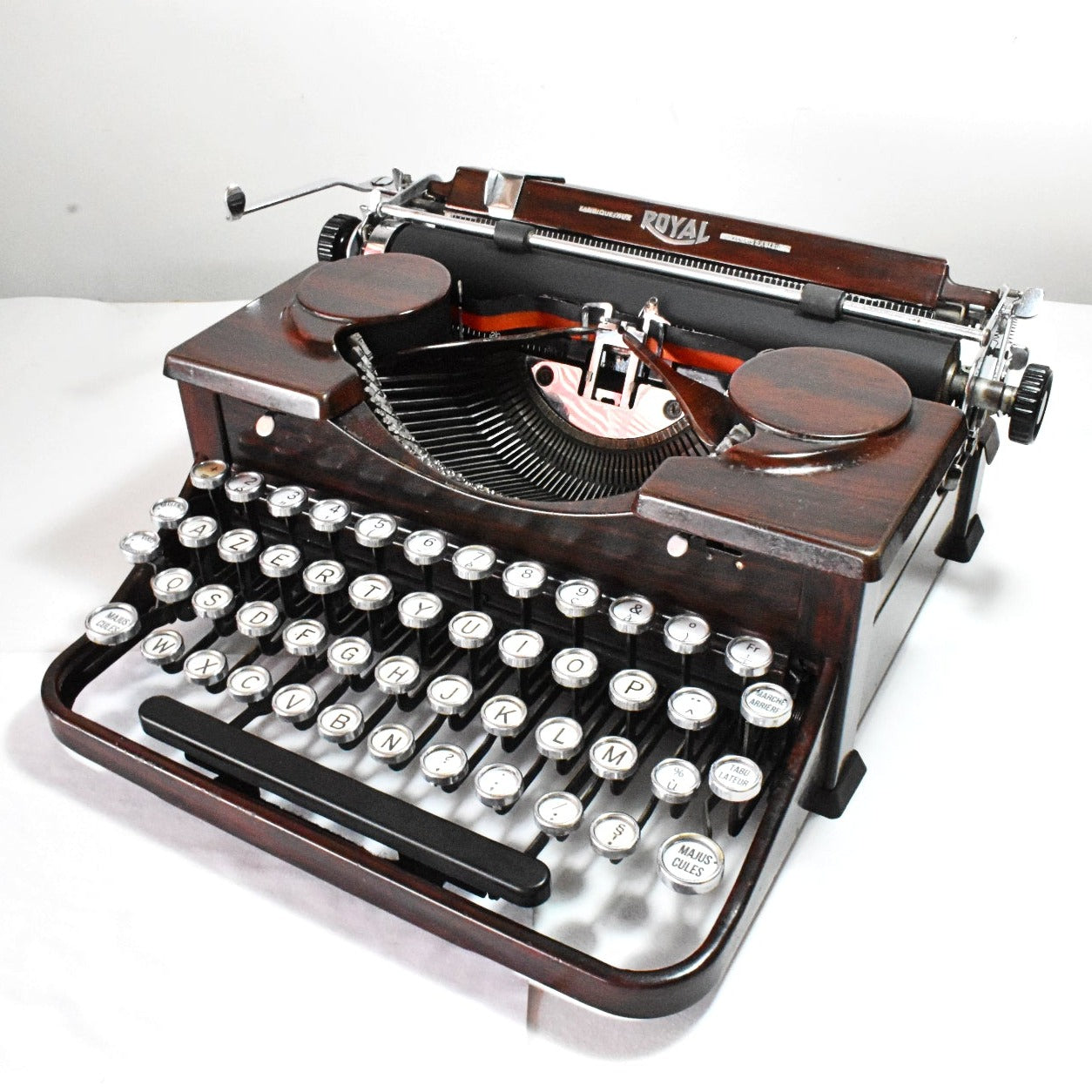 1934 Restored Woodgrain Royal P Typewriter New Platen Amsterdam Typewriter