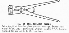 Load image into Gallery viewer, AMES Typewriter Repair Tool - Ball Peening Pliers