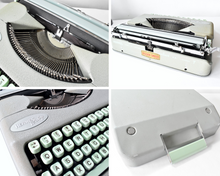 Load image into Gallery viewer, 1957 Portable Seafoam Hermes Baby Typewriter
