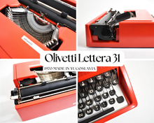 Load image into Gallery viewer, 1970 Olivett Lettera 31 Typewriter - Red
