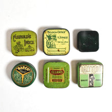 Load image into Gallery viewer, Set of 6 Vintage Typewriter Ribbon Tins - The Green Collection
