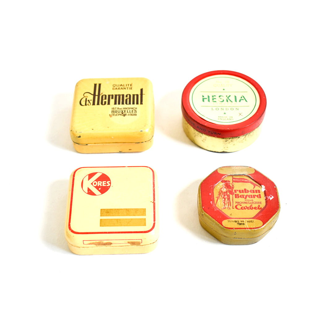 Vintage Typewriter Ribbon Tins - Lot A