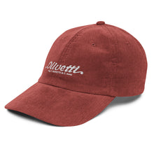 Load image into Gallery viewer, Vintage corduroy cap - Olivetti Ivrea Typewriter Company Hat
