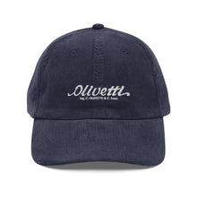 Load image into Gallery viewer, Vintage corduroy cap - Olivetti Ivrea Typewriter Company Hat
