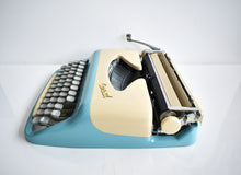 Load image into Gallery viewer, 1962 Portable Consul Blue/Cream Typewriter
