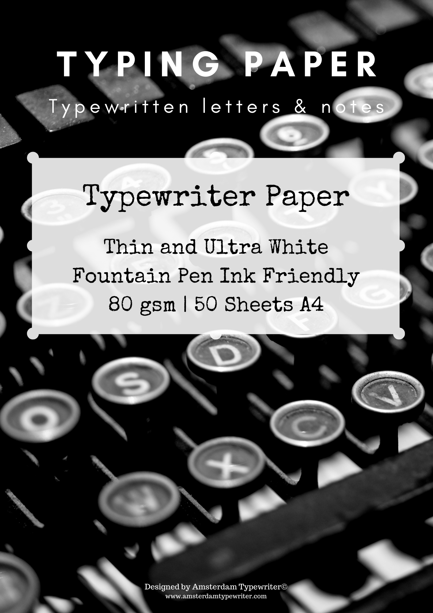 Vintage Typing Paper 50 Sheets of Typewriter Paper Typing