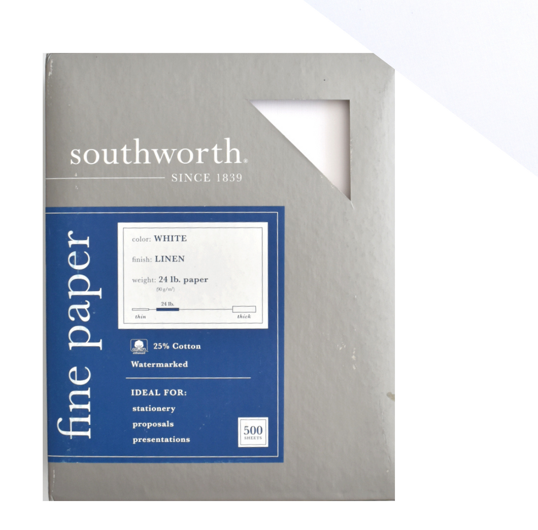Southworth Linen Typing Paper - Premium White