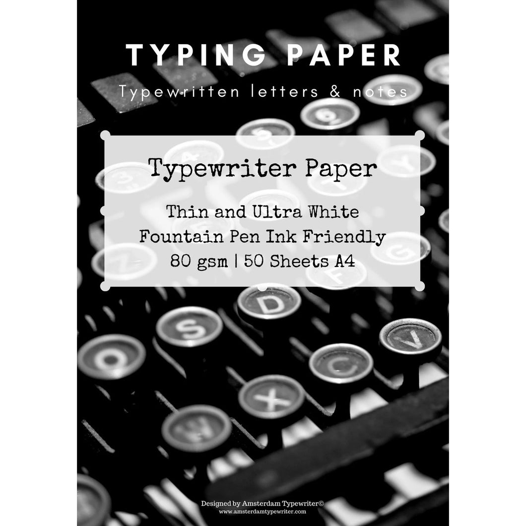 Typing Paper - 50 Sheets A4 – Amsterdam Typewriter