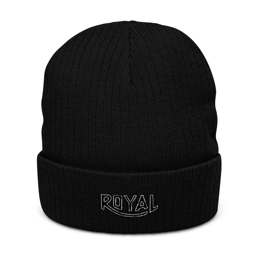 Ribbed Knit Beanie Hat - Royal